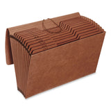 Pendaflex® Heavy-Duty Expanding File Monthly Index, 5.25" Expansion, 12 Sections, Elastic Band Closure, 1/3-Cut Tabs, Legal Size, Brown (PFX1006977) Each