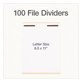 Pendaflex® File Divider Set, End Tab: Straight, 1 Fastener, Letter Size, Manila, 100/Box (PFX1006978) Box of 100