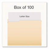 Pendaflex® Earthwise by Pendaflex 100% Recycled Manila File Folder, 1/3-Cut Tabs: Assorted, Letter Size, 0.75" Expansion, Manila, 100/BX (PFX1006989) Box of 100