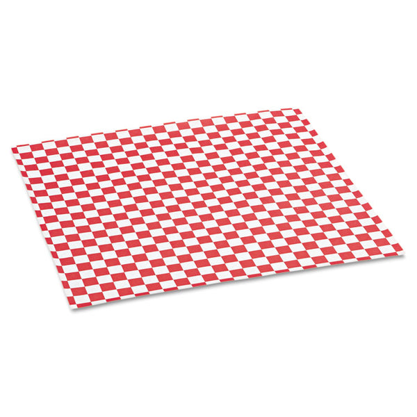 Bagcraft Grease-Resistant Paper Wraps and Liners, 12 x 12, Red Check, 1,000/Box, 5 Boxes/Carton (BGC057700)