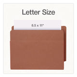 Pendaflex® End Tab File Pocket, Red Gusset, 3.5" Expansion Letter Size, Brown/Red, 10/Box (PFX1007024) Box of 10