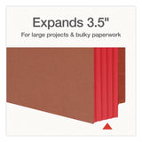 Pendaflex® End Tab File Pocket, Red Gusset, 3.5" Expansion Letter Size, Brown/Red, 10/Box (PFX1007024) Box of 10