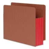 Pendaflex® End Tab File Pocket, Red Gusset, 3.5" Expansion Letter Size, Brown/Red, 10/Box (PFX1007024) Box of 10