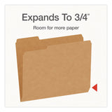 Pendaflex® Kraft File Folders, 1/3-Cut Tabs: Assorted, Letter Size, 0.75" Expansion, Kraft, 50/Box (PFX1007030) Box of 50