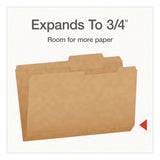 Pendaflex® Kraft File Folders, 2/5-Cut Tabs: Right of Center, Legal Size, 0.75" Expansion, Kraft, 50/Box (PFX1007042) Box of 50