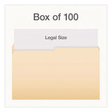 Pendaflex® Manila File Folders, 1/2-Cut Tabs: Assorted, Legal Size, 0.75" Expansion, Manila, 100/Box (PFX1007052) Box of 100