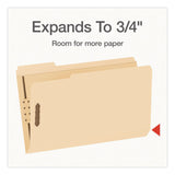 Pendaflex® Manila Fastener Folders, 1/3-Cut Tab: Assorted, Expands 0.75", 2 Fasteners, Legal Size, 50/Box (PFX1007063) Box of 50