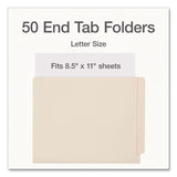 Pendaflex® Manila End Tab Folders, Straight Tabs, Letter Size, 0.75" Expansion, Manila, 50/Box (PFX1007069) Box of 50