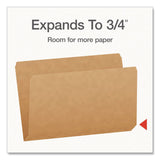 Pendaflex® Kraft File Folders, Straight Tabs, Legal Size, 0.75" Expansion, Kraft, 100/Box (PFX1007137) Box of 100