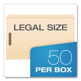 Pendaflex® Manila Fastener Folders, Reinforced Straight Tab, 2 Fasteners, Legal Size, Manila, 50/Box (PFXFM312EE) Box of 50