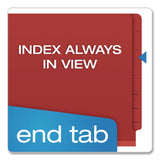 Pendaflex® Heavy-Duty Pressboard End Tab Classification Folders, Expands 2.5", 2 Dividers, 6 Fasteners, Letter Size, Red, 10/Box (PFXH1250R) Box of 10