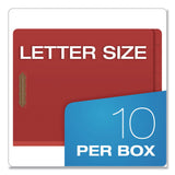 Pendaflex® Heavy-Duty Pressboard End Tab Classification Folders, Expands 2.5", 2 Dividers, 6 Fasteners, Letter Size, Red, 10/Box (PFXH1250R) Box of 10