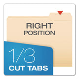 Pendaflex® Reinforced Top Tab Manila File Folders, 1/3-Cut Tabs: Right Position, Letter Size, Manila, 100/Box (PFXR752133) Box of 100