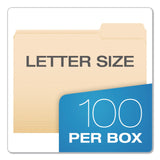 Pendaflex® Reinforced Top Tab Manila File Folders, 1/3-Cut Tabs: Right Position, Letter Size, Manila, 100/Box (PFXR752133) Box of 100