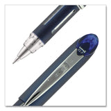 uniball® Jetstream Form-Fitting Comfort Grip Hybrid Gel Pen, Stick, Fine 0.7 mm, Blue Ink, Black/Silver/Blue Barrel, Dozen (UBC40174DZ) 1 Dozen