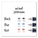 uniball® Jetstream Form-Fitting Comfort Grip Hybrid Gel Pen, Stick, Fine 0.7 mm, Blue Ink, Black/Silver/Blue Barrel, Dozen (UBC40174DZ) 1 Dozen