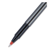 uniball® Deluxe Rollerball Pen, Stick, Micro 0.5 mm, Red Ink, Metallic Gray/Black/Red Barrel (UBC60026EA) Each