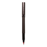 uniball® Deluxe Rollerball Pen, Stick, Micro 0.5 mm, Red Ink, Metallic Gray/Black/Red Barrel (UBC60026EA) Each