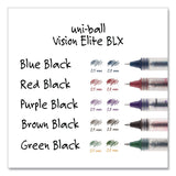 uniball® VISION ELITE BLX Series Rollerball Pen, Stick, Bold 0.8 mm, Blue-Infused Black Ink, White/Blue/Clear Barrel, Dozen (UBC61232DZ) 1 Dozen