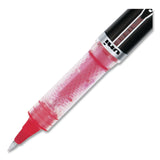 uniball® VISION ELITE Rollerball Pen, Stick, Micro 0.5 mm, Red Ink, Black/Red/Clear Barrel, Dozen (UBC69022DZ) 1 Dozen