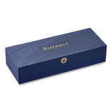 Waterman Hemisphere Ballpoint Pen, Retractable, Medium 1 mm, Blue Ink, Brushed Stainless Steel/Palladium-Chrome Barrel (WATS0920470) Each