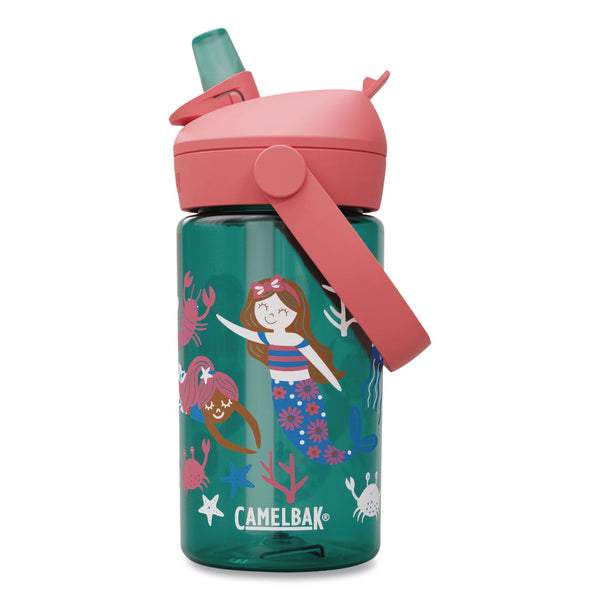 CamelBak® Thrive FlipStraw Plastic Water Bottle, 14 oz, Mermaid Friends, Green/Coral (WLB2860305041) Each