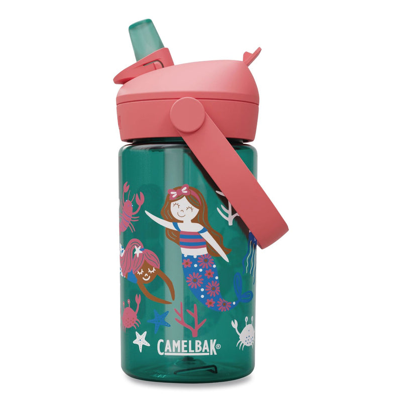 CamelBak® Thrive FlipStraw Plastic Water Bottle, 14 oz, Mermaid Friends, Green/Coral (WLB2860305041) Each