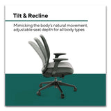 Workplace2.0™ Health Bedford Polyurethane Nylon Task Chair, Supports Up to 275 lbs, 18" to 21.6" Seat Height, Black Seat/Back/Base (WLBWP62574) Each