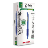 Zebra® Z-Grip Recycled Retractable Ballpoint Pen, Medium 1 mm, Blue Ink, Blue Barrel, Dozen (ZEB20620) 1 Dozen