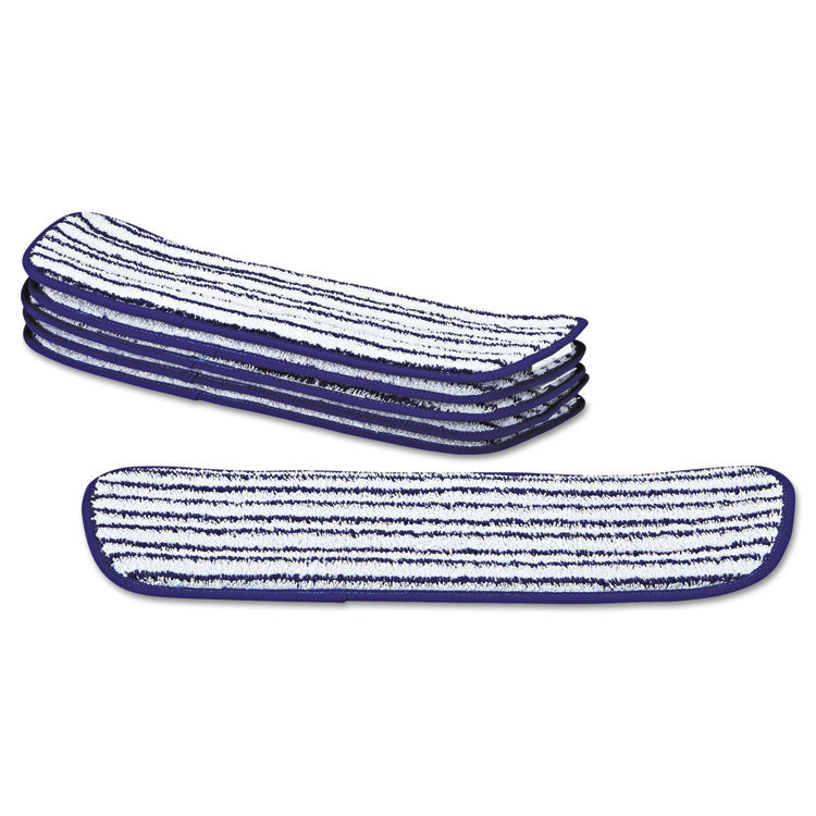 Rubbermaid® Commercial Microfiber Finish Pad, 18 x 5.5, Blue/White, 6/Box (RCPQ800WHI) Case of 6