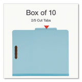 Pendaflex® Pressboard Top Tab Classification Folders, 2/5-Cut Tab, Expands 2.5", 2 Dividers, 6 Fasteners, Letter Size, Assorted, 10/Box (PFX24025) Box of 10