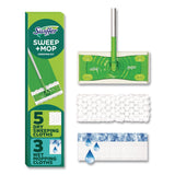Swiffer® Sweep and Mop 2-in-1 Dry + Wet Floor Mopping and Sweeping Kit, 12.4 x 2.95 Mop Head, Silver Plastic Handle, 6/Carton (PGC16516CT) Case of 6