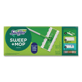 Swiffer® Sweep and Mop 2-in-1 Dry + Wet Floor Mopping and Sweeping Kit, 12.4 x 2.95 Mop Head, Silver Plastic Handle, 6/Carton (PGC16516CT) Case of 6