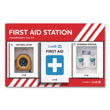 SUREFILL™ First Aid Station - First Aid, Eyewash, AED 360P, 4 Pieces, Metal Case (AOHSFFASP2) Each