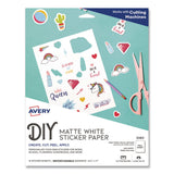 Avery® Multipurpose Sticker Project Paper, Inkjet, 8.5 x 11, 15 Sheets/Pack (AVE3383) Pack of 15