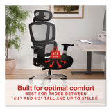 Alera® Minverva Pro Multifunction Chair, Supports Up to 275 lb, 17.7" to 21.4" Seat Height, Black Seat, Black Back, Black Base (ALEMV41ME10B) Each