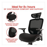 Alera® Minerva Big and Tall Chair, Supports Up to 400 lb, 17.48" to 21.73" Seat Height, Black Seat, Black Back, Black Base (ALEMV41B19) Each