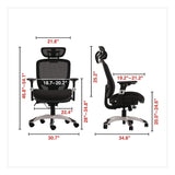 Alera® Minerva Big and Tall Chair, Supports Up to 400 lb, 17.48" to 21.73" Seat Height, Black Seat, Black Back, Black Base (ALEMV41B19) Each