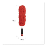OXO Good Grips Microfiber Duster, 4" x 12" Orange Duster Head, 6" Black Handle (OXO1335180) Each