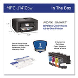 Brother MFCJ1410DW Work Smart 1410 Wireless Color Inkjet AIO Printer, Copy/Print/Scan (BRTMFCJ1410DW) Each