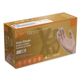 X3® by AMMEX® Industrial Vinyl Gloves, Powder-Free, X-Large, 3 mil Thick, 9.5" Long, Clear, 100/Box (AXCGPX348100) Box of 100