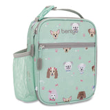 bentgo® Kids Insulated Lunch Tote, Puppy Love Theme, 7.3" x 3.5" x 9.5", Mint Green/Multicolor (BEODBGPPY) Each