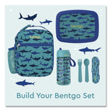 bentgo® Kids Insulated Lunch Tote, Sharks Theme, 7.3" x 3.5" x 9.5", Turquoise/Blue (BEODBGSHK) Each