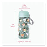 bentgo® Puppy Love Plastic Water Bottle, 15 oz, Multicolor (BEODWB1PPY) Each