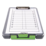 Dexas® ClearView Clipcase Storage Clipboard, 0.35" Clip Capacity, Holds 8.87 x 12.25 Sheets, Gray/Green (DSE5717802) Each