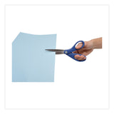 Westcott® KleenEarth Rice Husk Scissors, Pointed Tip, 8" Long, Straight Blue/Green Handle, 2/Pack (ACM14882036) Pack of 2