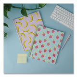 DesignWorks Ink® Twin-Wire Notebook, Randomly Assorted Banana and Strawberry Cover Designs, 1-Subject, Wide/Legal Rule, (80) 10.5 x 8.5 Sheets (DWOTTWSA114ST) Each