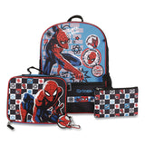 Bioworld® Spiderman Kids 5-Piece Backpack Set, 16", Multicolor (BWRB1B7XT6USMSB) Each