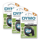 DYMO® LetraTag Plastic Labels, 0.5" x 13 ft, White, 3 Cassettes/Pack (DYM2156092) Pack of 3