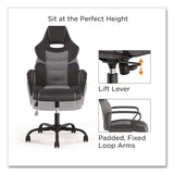 Emerge™ Vector Luxura Faux Leather Gaming Chair, Supports Up to 275 lbs, Black/Gray Seat, Black/Gray Back, Black Base (EEM61108) Each